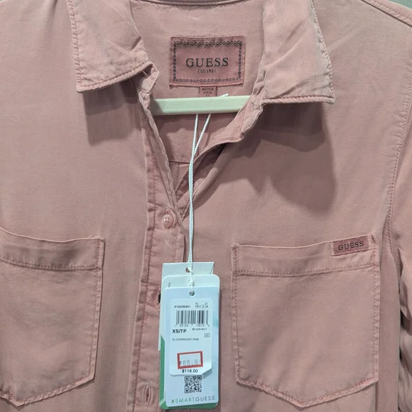 Guess Pink Button-Up Shirt Dress - Picture 3 of 9